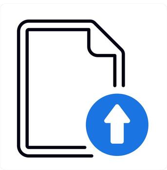 subir y datos icono en azul color vector