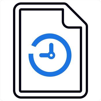 logs and file icon in blue color vector