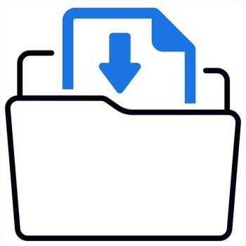 documento subir y carpeta concepto en azul color vector