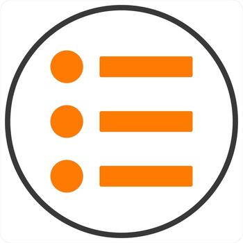 Bullet list icon concept design in orange color vector
