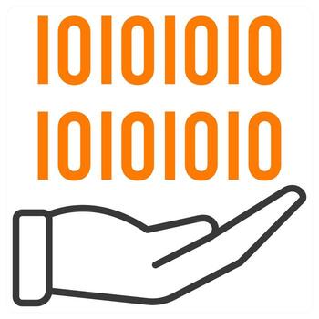 programación y idioma en naranja color vector