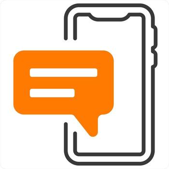 chat and message in orange color vector