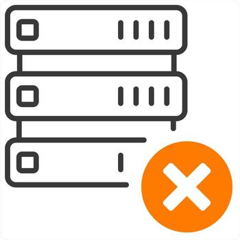 Eliminar datos icono concepto en naranja color vector