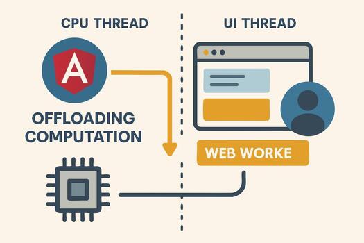 angular aplicación con web trabajadores vector