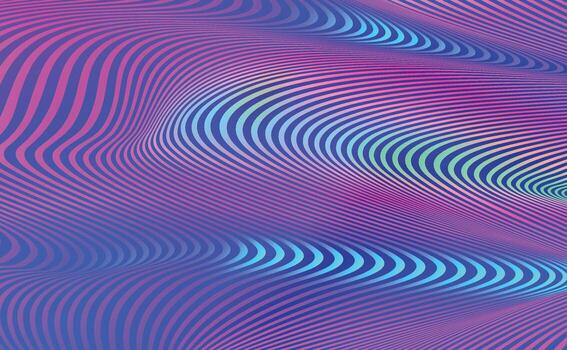 ondulado falla líneas resumen vibrante púrpura azul matices ondulante degradado patrones con fluido a rayas estructura. vector