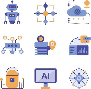 Cloud computing icon set with vector