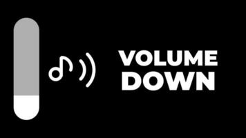 en ljud kontrollera ikon med en högtalare och en sänkning bar indikerar de verkan av minska de volym eller minimerande ljud produktion på en enhet video