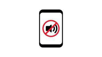 A smartphone icon showing a muted speaker symbol, representing the activation of silent mode to disable sound notifications and alerts video