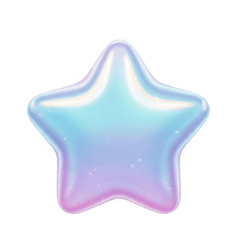 Iridescent star art png