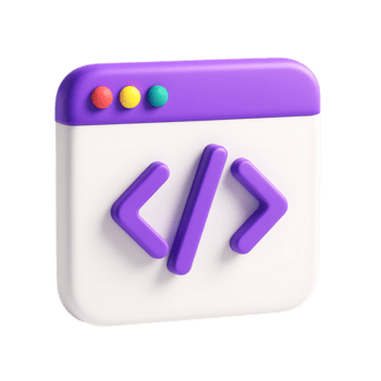 uma 3d rede navegador ícone com código símbolos, isolado em transparente fundo png
