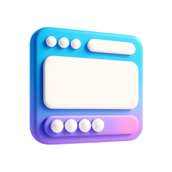 uma 3d render do uma navegador janela ícone, isolado em transparente fundo png