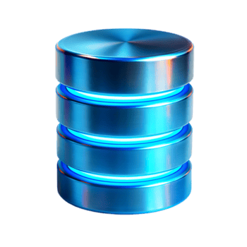 azul metal base de dados servidor ícone isolado em transparente fundo png