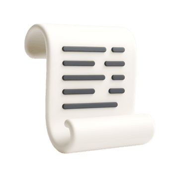 un 3d representación de un blanco Desplazarse con gris texto, aislado en transparente antecedentes png