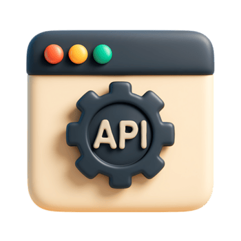 en 3d tolkning av ett api ikon isolerat på transparent bakgrund png