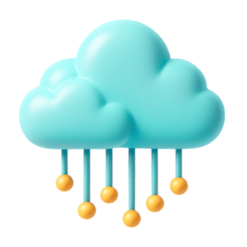 en 3d moln ikon med data poäng isolerat på transparent bakgrund png