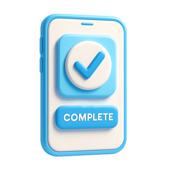 un' 3d interpretazione di un' smartphone mostrando un' completare segno di spunta icona isolato su trasparente sfondo png