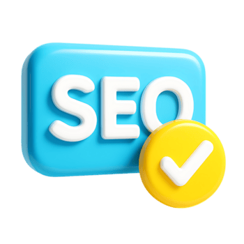 een 3d renderen van een seo icoon met een vinkje, geïsoleerd Aan transparant achtergrond png