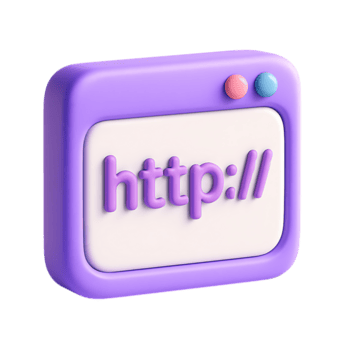 uma 3d render do uma roxa rede navegador janela exibindo http, isolado em transparente fundo png