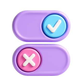 Due 3d ginocchiera interruttori con dai un'occhiata e attraversare segni, isolato su trasparente sfondo png