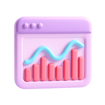 un 3d icono de un sitio web demostración un bar grafico aislado en transparente antecedentes png