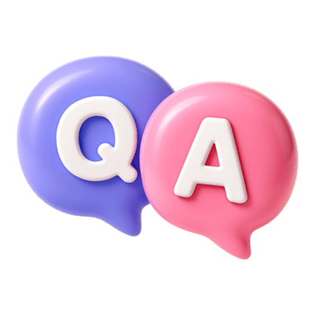 3d rendu qa discours bulles, isolé sur transparent Contexte png