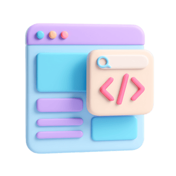 uma 3d local na rede Internet ícone com uma código símbolo isolado em transparente fundo png