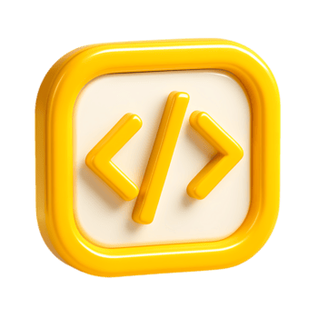 uma 3d Renderização do uma amarelo código ícone isolado em transparente fundo png