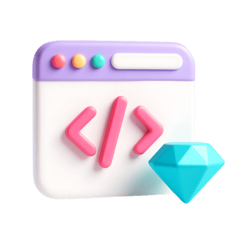 3d rede código ícone com uma azul diamante isolado em transparente fundo png