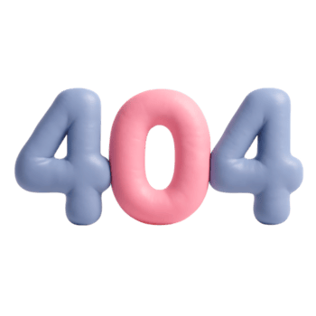 Three dimensional 404 error message isolated on transparent background png