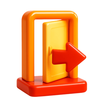 uma 3d Renderização do a Saída porta ícone isolado em transparente fundo png