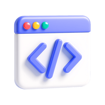 uma 3d Renderização do uma rede navegador ícone com código símbolos isolado em transparente fundo png