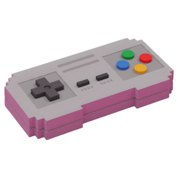 retro spel kontroller, pixelated 3d framställa png