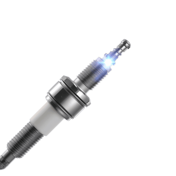 verlichte automotive vonk plug presentatie van intern mechanisme in studio instelling met transparant png