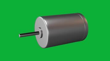 realistisk 3d dc motor roterande animering på grön skärm bakgrund elektrisk motor, mekanisk teknik komponent, kraft och energi enhet för industriell, pedagogisk, och teknisk projekt video