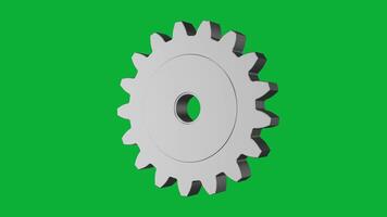 3d mekanisk redskap roterande på grön skärm bakgrund realistisk industriell kugghjul animering för teknik, maskineri, teknologi, och mekanisk projekt video