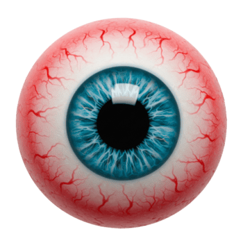 Stunning realistic human eye with detailed blue iris and red veins ready for medical use png