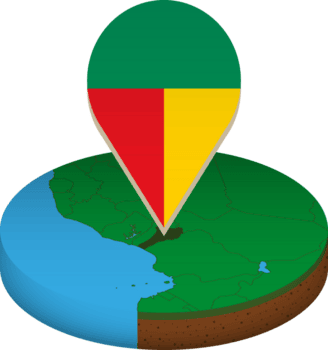 isométrico volta mapa do benin com bandeira. png