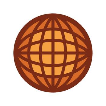 Wicker Globe On White Background vector