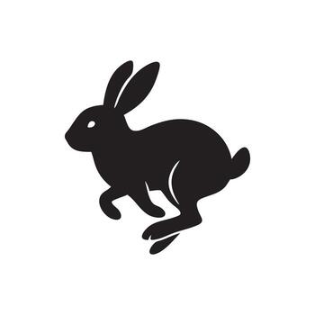 silueta de un saltando liebre gráfico representación con agraciado postura y suave líneas evocando rapidez vector