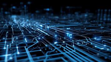 tech glöd abstrakt visualisering av fiber optisk data överföring i 3d video