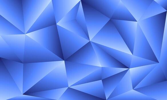 abstract polygon style background with gradient blue tones forming crystal shapes for digital design vector