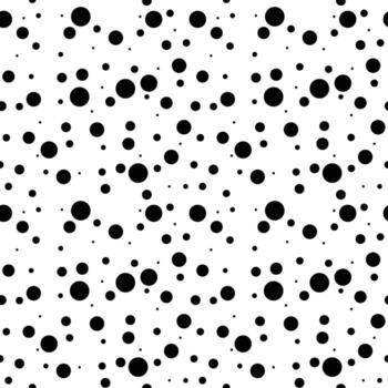 Abstract black and white polka dot pattern with varying sizes and densities creating a dynamic visual texture vector