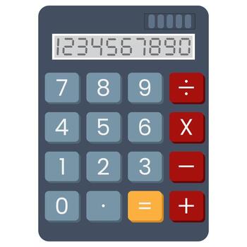 Calculator with Digital Numbers Display vector
