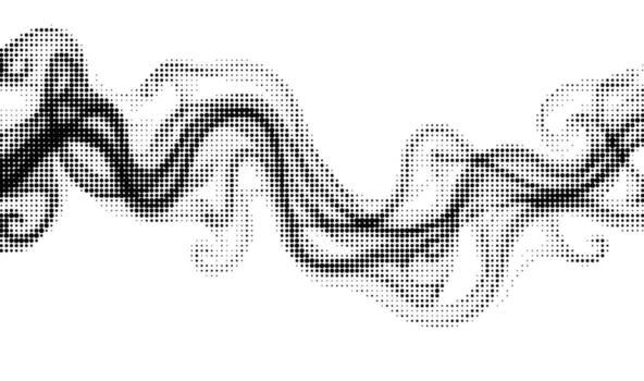 A dynamic illustration of flowing smoke with a halftone dot pattern. The abstract and modern design is ideal as a background, texture overlay, or graphic element for various digital projects. vector