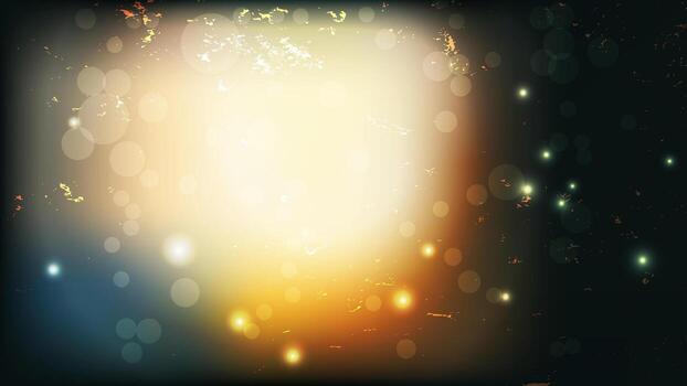 dorado brillante bokeh luces con suave difuminar en oscuro antecedentes. resumen festivo fondo con luminoso círculos para póster, fondo de pantalla, bandera, o tarjeta vector