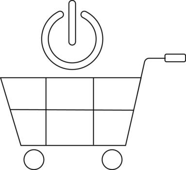 carretilla icono y poder botón icono con blanco antecedentes vector