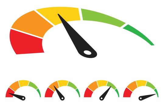 Speed Meter, Performance Meter and Gauge Indicators vector
