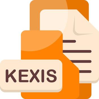 KEXIS File Format Folder Icon Flat Style Design vector