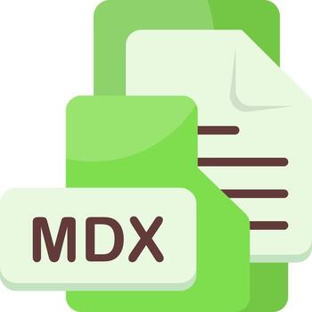 MDX File Format Folder Icon Flat Style Design vector