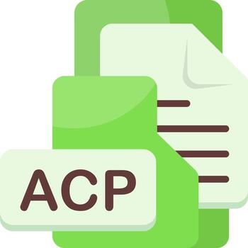 ACP File Format Folder Icon Flat Style Design vector
